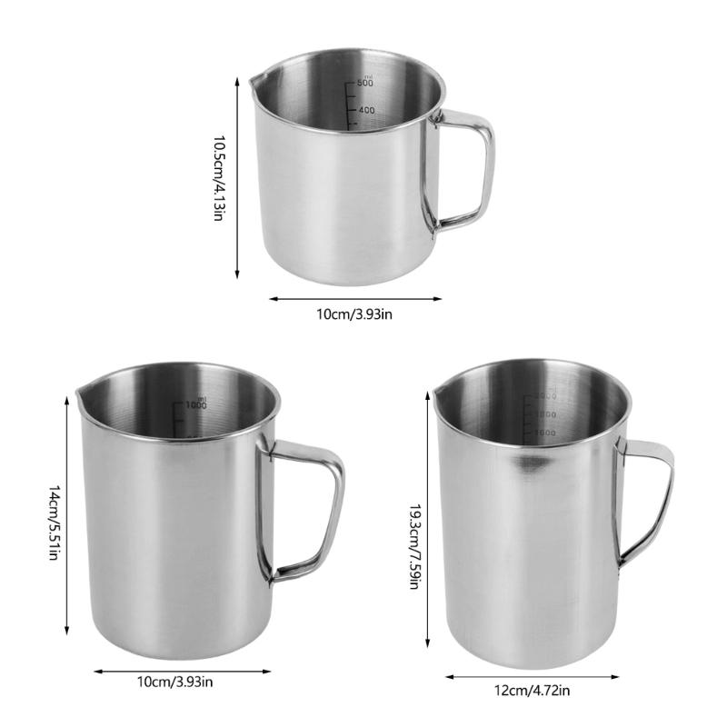 Nonrust Steel Measuring Cup With Precise Measurement Marking For Baking Cooking And Mixing Ergonomic Handle Durable Kitchen Tool