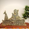Metal Ram Mandir Ayodhya, Home Décor Showpiece, Gold Color - 11 X 7 Inch