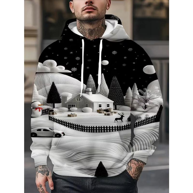 Cross-border oversized fall/winter fashionable casual 3D printed hoodie with hood