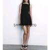Spring New Women clothes Pure Desire Wind Pleated Skating Model Boat Neck Slim fit Sleeveless Short Dress 5584320