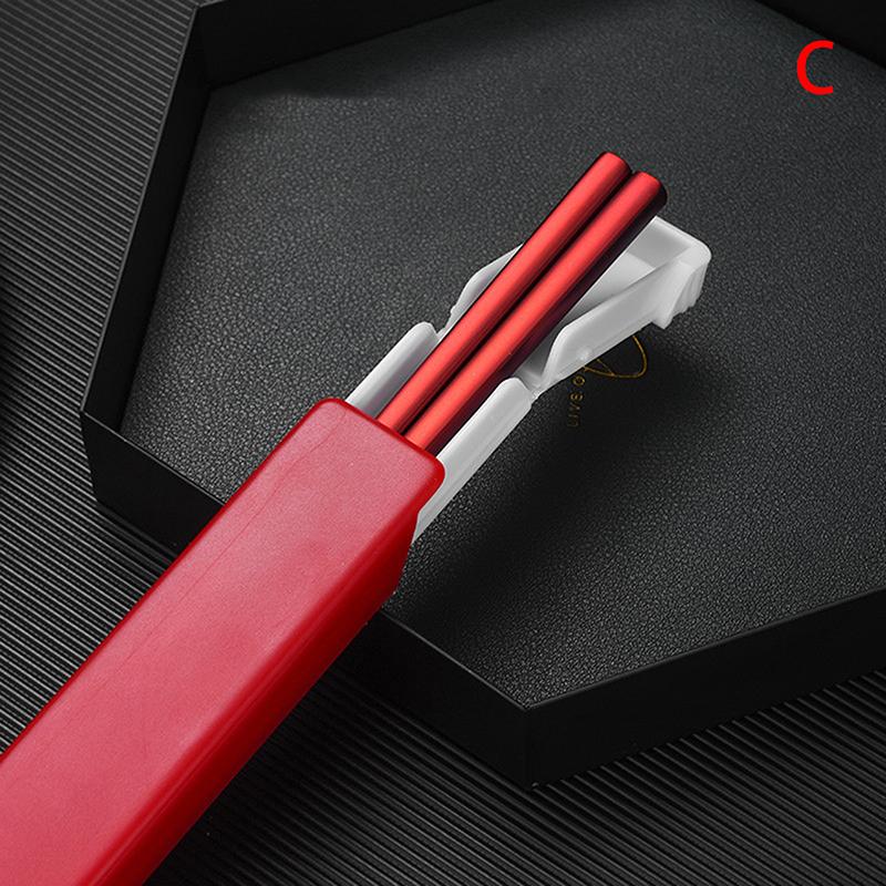 Stal nierdzewna 304 Pałeczki Lunch Zastawa stołowa Podróżne Przenośne Antypoślizgowe Pałeczki z Pudełkiem do Przechowywania Uchwyt Kuchenna Zastawa stołowa