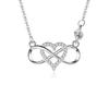 S925 Sterling Silver Heart Infinity Zircon Necklace - Simple European Clavicle Chain for Women