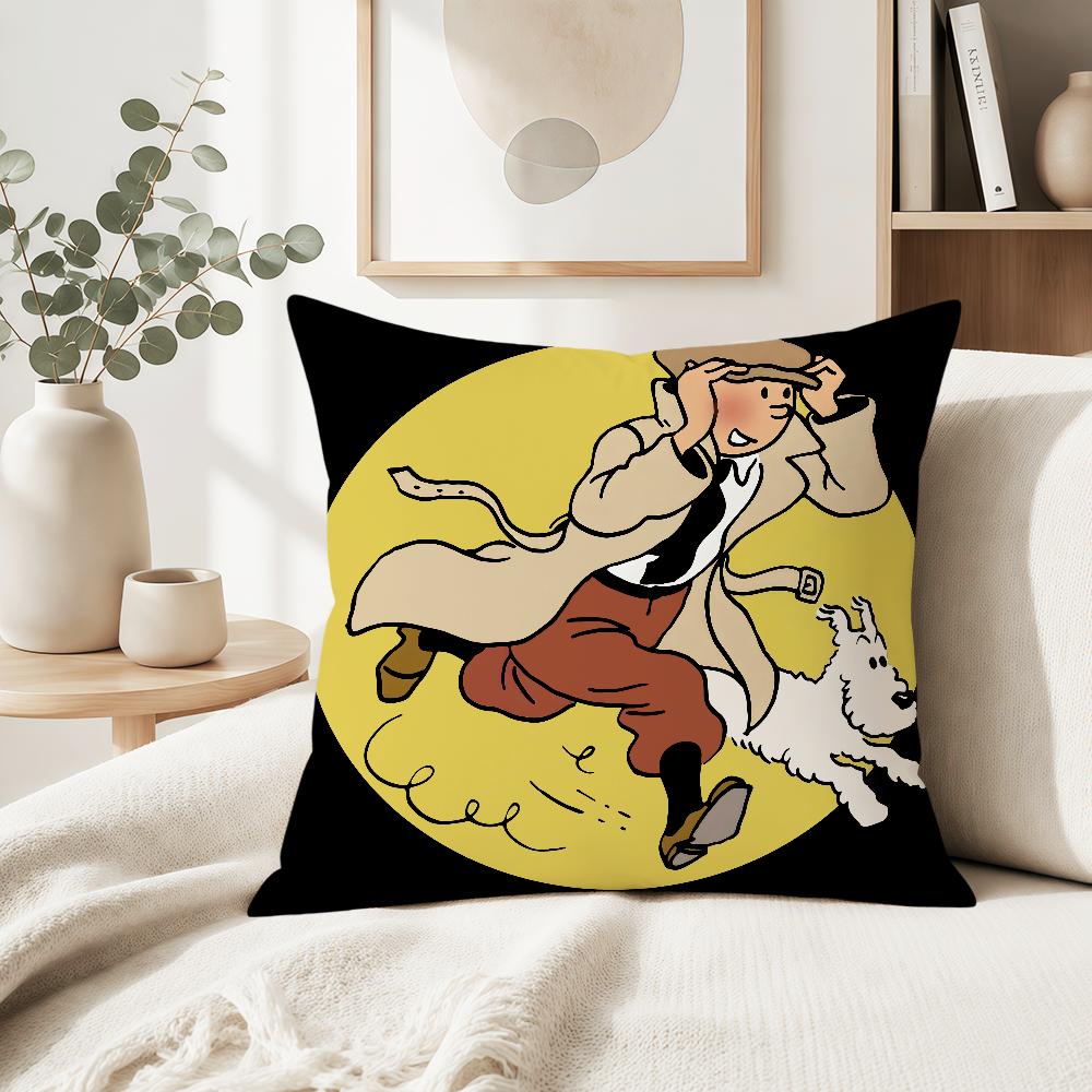 art dog comic soft pillowcase cute t-t-T-Tin-tinES-S-S fun Sofa Home S-S-SnowyS Living Room Decor bed hogar pillowcover gift