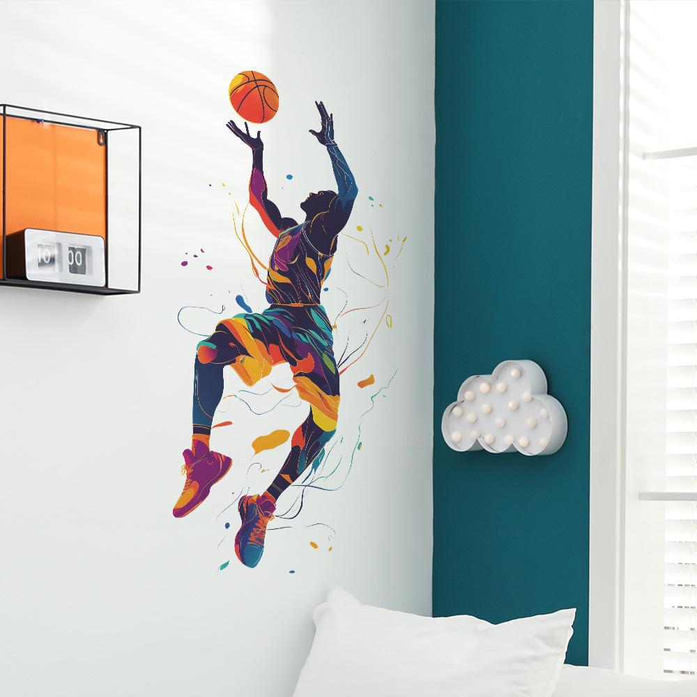 Creative Basketball Players Background Beautification Decoration Wall Stickers