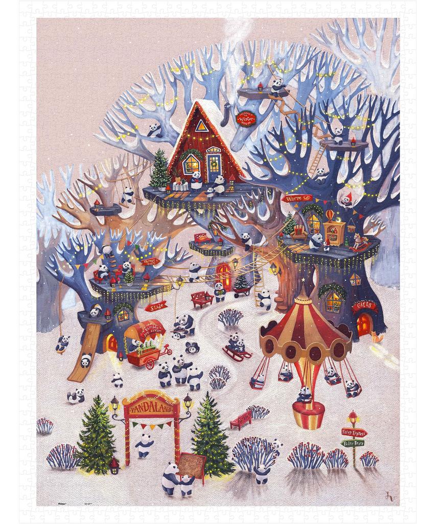 Pinto 1200-Piece Plastic Jigsaw Puzzle "Julia Vaihicheva Panda Land" (45x59cm) for Adults, Difficult, No Broken Pieces, Click-together Design [H3389]