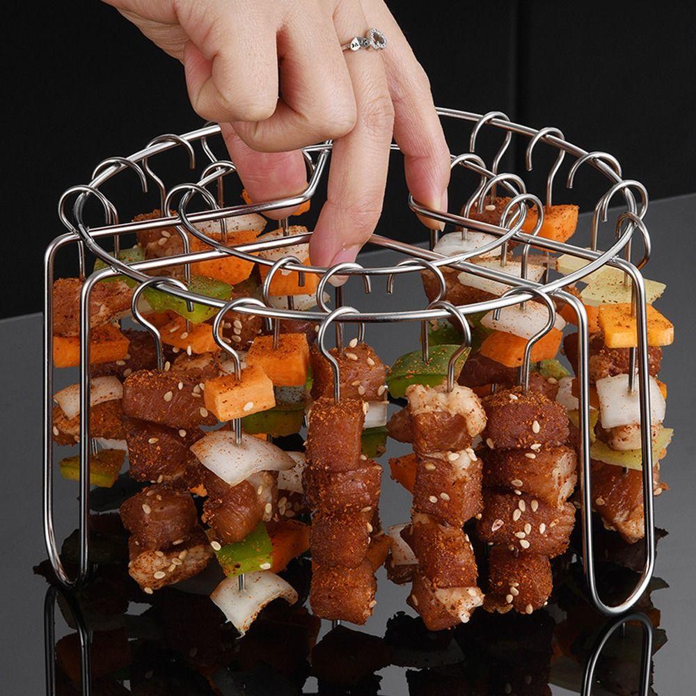 

Вертикальна решітка для гриля з нержавіючої сталі, голка для випічки, аксесуар для аерофритюрниці 12