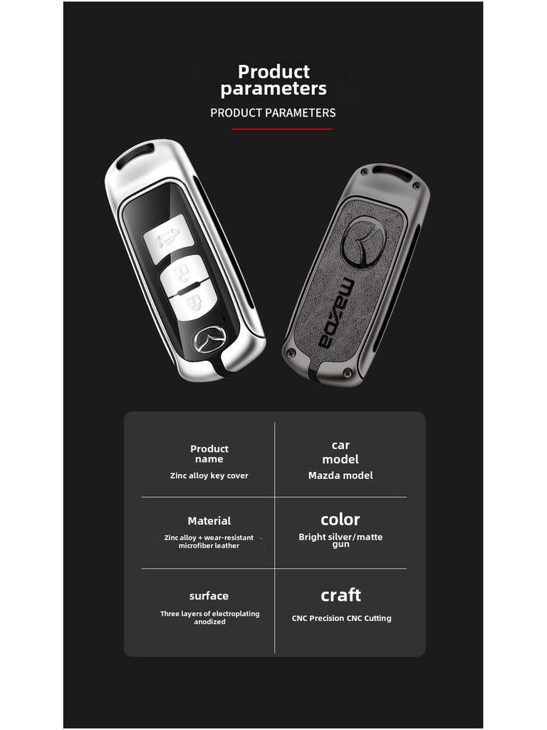 Mazda 3, CX-4, CX-5, CX-8, Husă Carcasă Cheie Atez cu 6 Pachet Cataramă