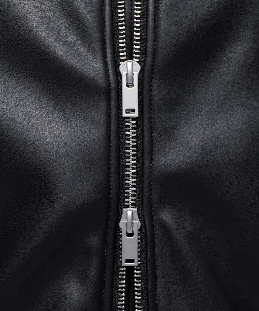 Musinsa Standard Synthetic Leather Extra Oversized Ma-1 Bomber Jacket [Black]
