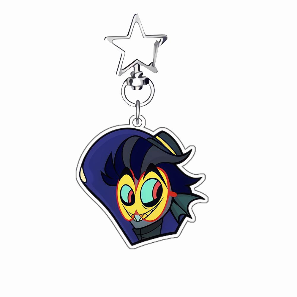 6Cm Acrylic Keychain for Hazbin Hotel Valentino Alastor Helluva Boss Backpack Pendant Decoration Gift Exquisite Keychain
