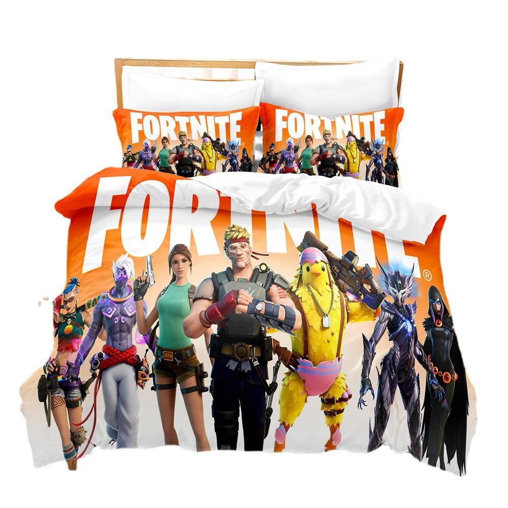 Cartoon Game Mini World Fortnite Quilt Set Three-Piece Digital Printing Three-Piece Set