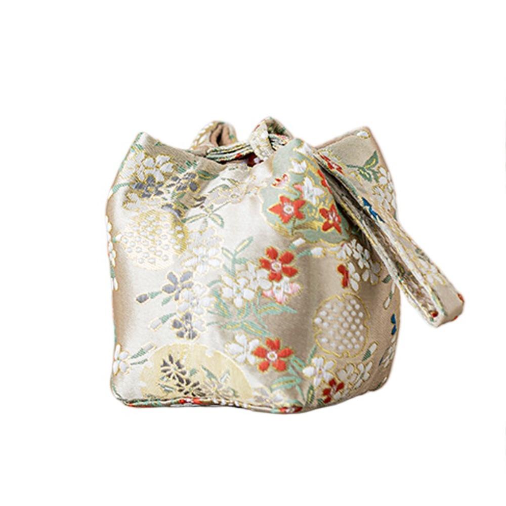 Storage Bag Teacup Cloth Pouch Makeup Bag Embroidered Handbag Hanfu Brocade Storage Bag  Outdoor Style 6