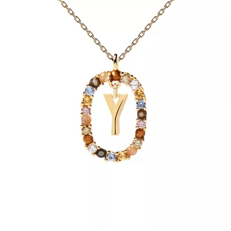 26 Engelse Letters Hanger Ketting Zircon Mode A - Z Initiaal M S C K Trendy Alfabet Lange Ketting Voor Vrouwen Mijn Sieraden