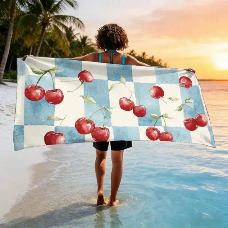 

A Vintage Picnic Party Themed Beach Towel, Suitable for a Fruit Festival,Soft,Absorbent,Quick-Drying,Applicable in Six Scenarios W30*H60(CM)