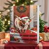2025 Christmas Advent Calendar 24 Days Countdown 2D Acrylic Highland Cow Pendant Ornament for Car Home Window Decor Xmas Gift