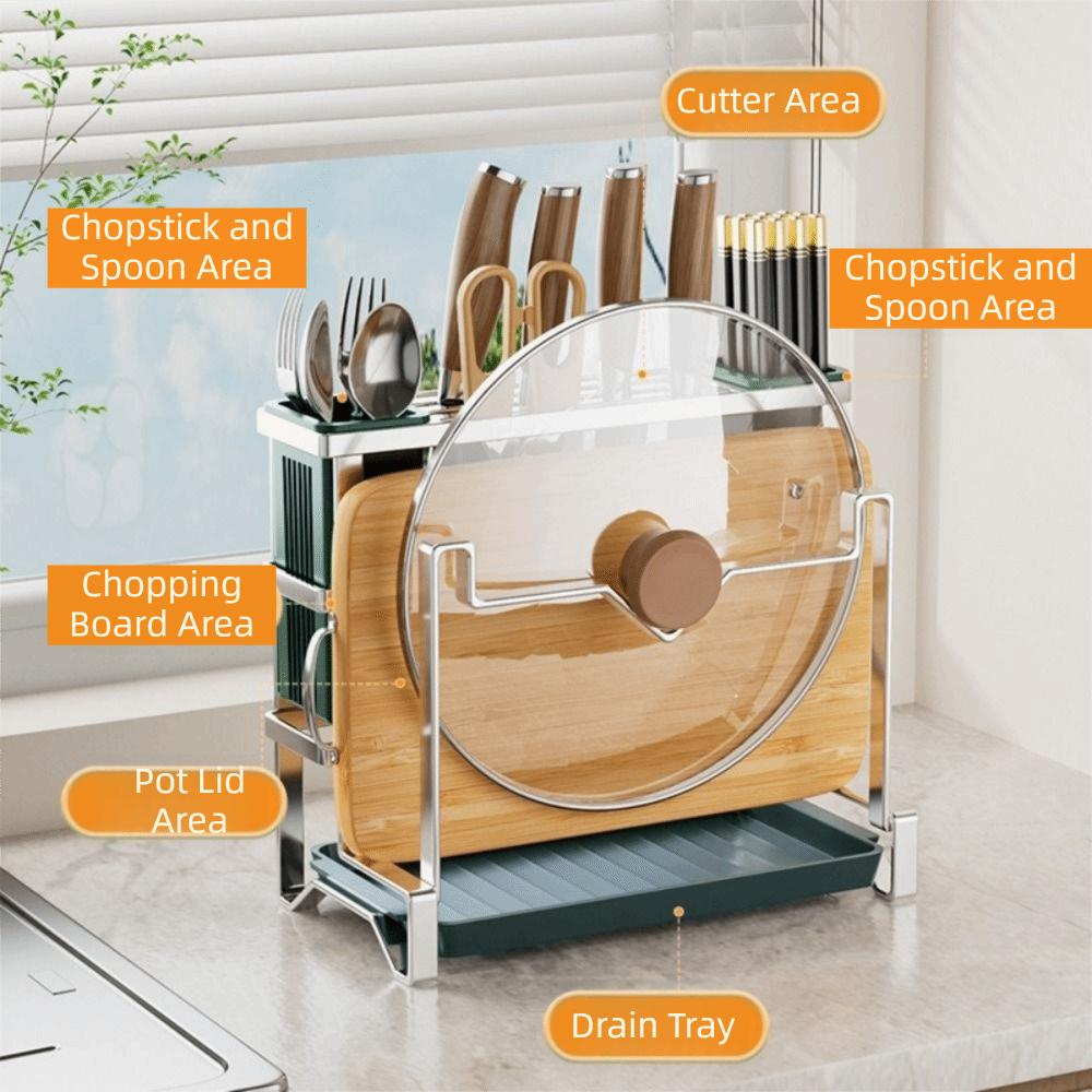 Stainless Steel Integrated Storage Organizer Rustproof Cutter Holder  Restaurant