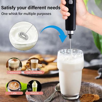 Elektrischer Milchaufschäumer USB Wiederaufladbarer Mini Milchquirl für Kaffee Cappuccino Latte Sahne Kabelloser Handmixer Milchaufschäumer