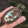 Tibetan Turquoise Gemstone Copper Wire Wrap Jewelry Pendant 3.27