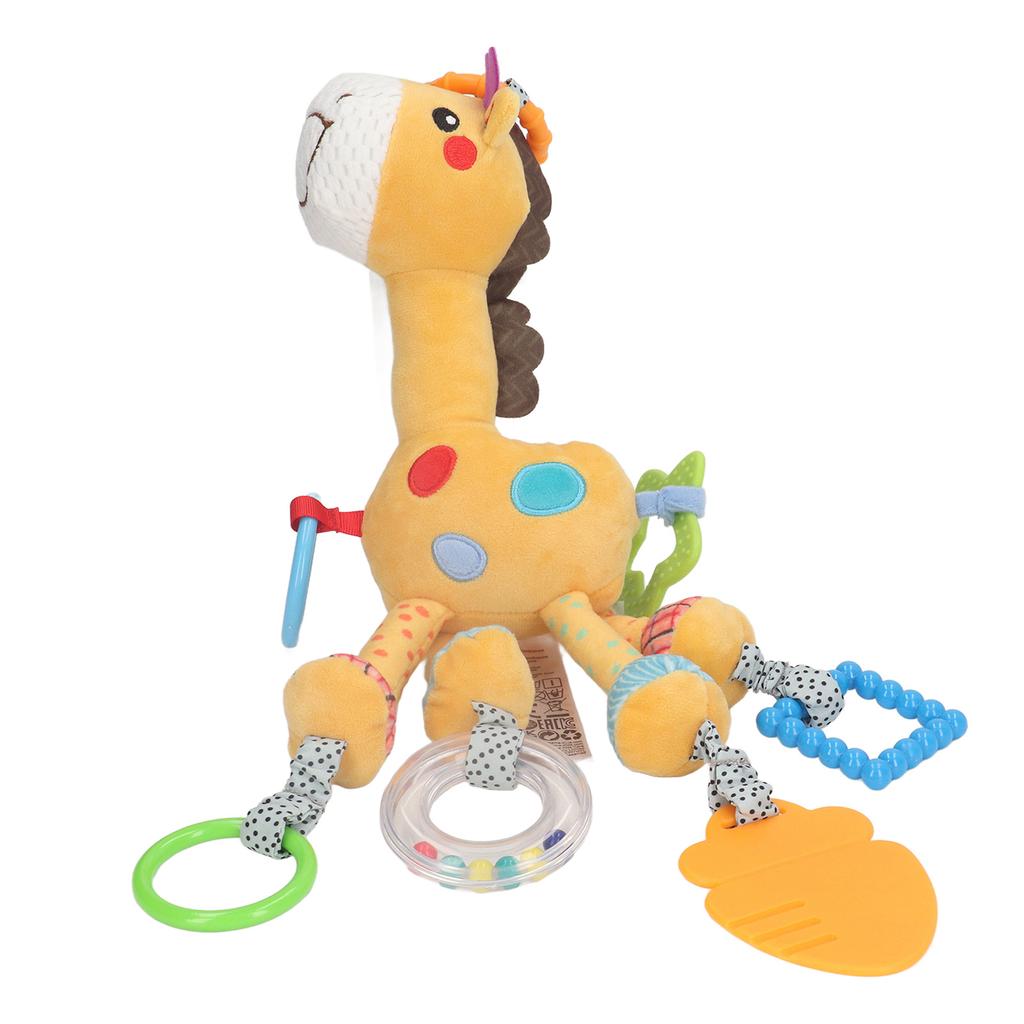 Baby Comfort Toy Giraffe Hanging Toy Colorful Plush Animal Pendant for Newborn Stroller Bed