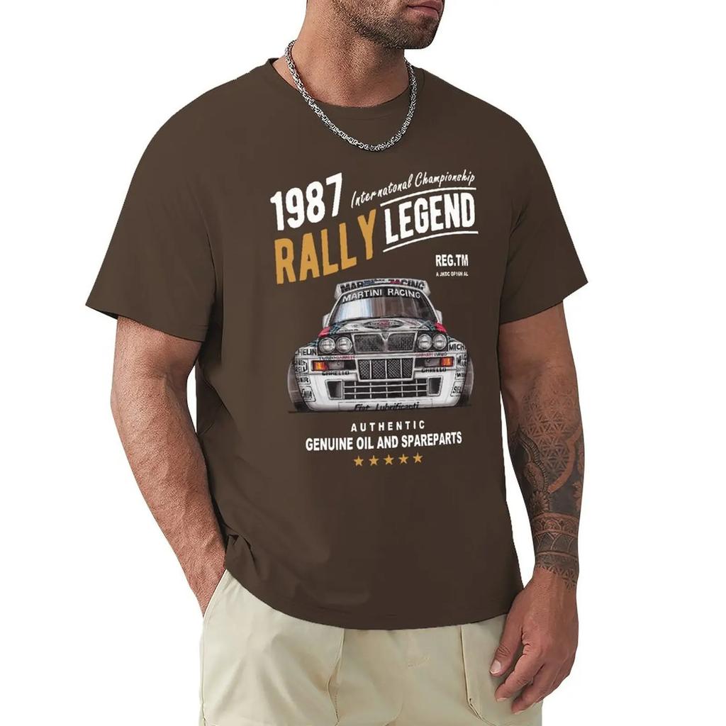 Motivo Leggenda del Rally con Auto Lancia Delta Integrale Hf del 1987 Uomo Estate 2019 Marca Cotone Hip Hop Abbigliamento Fitness Maglietta da Uomo