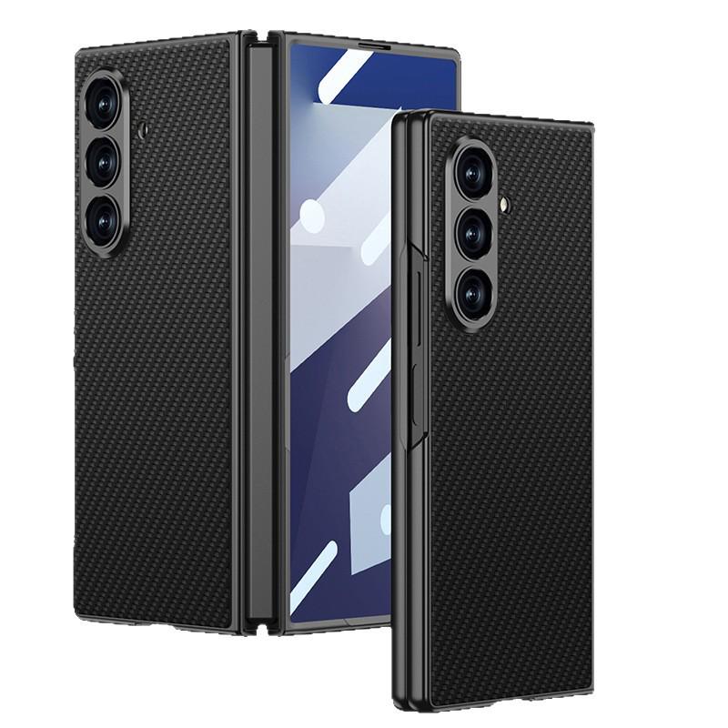 Ultra-Thin Samsung Z Fold7 Leather Case - Metal Paint, Solid Color, Integrated Shell Design