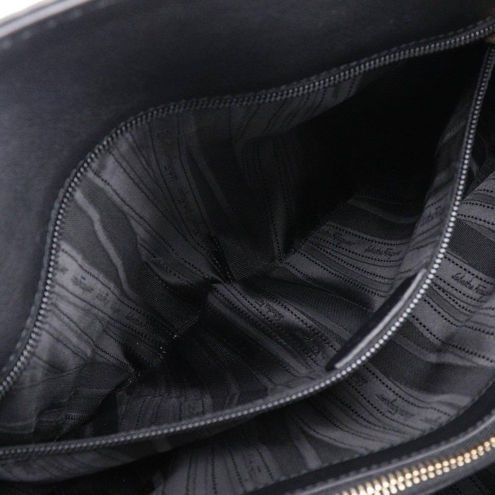 Salvatore Ferragamo Gancini Tote Bag AB-21C464 2WAYSkulderveske svart Kalveskinn Kvinner Brukt