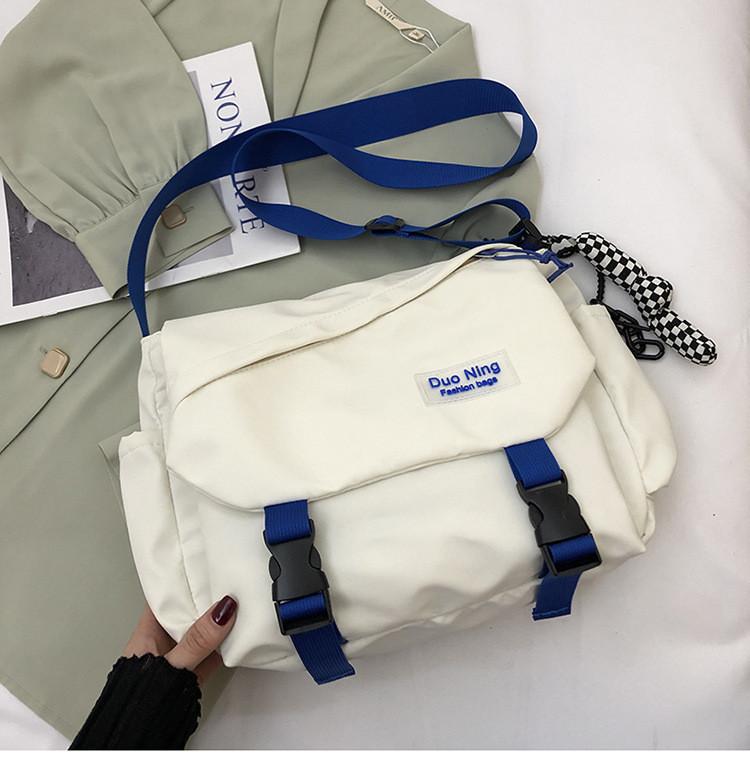 

Оригинальная сумка через плечо большого размера в стиле Харадзюку для женщин, холщовая сумка-тоут в милом свежем стиле белый