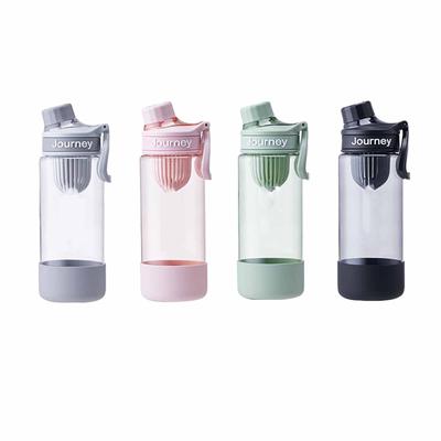 Portable Sports Water Bottle, Plastic Leakproof Fitness Cup with Tea Infuser, Car Cup Holder Friendly, Student Water Bottle