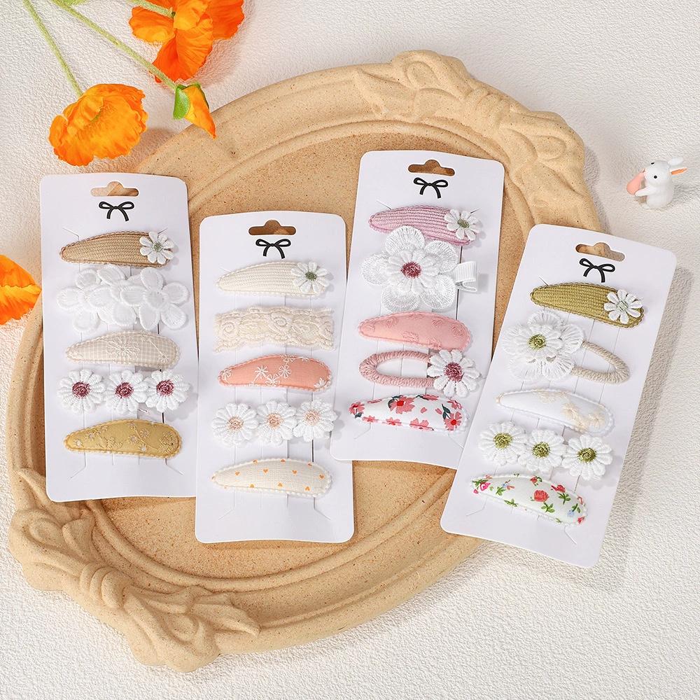 4PCS Cute Flower Baby Hair Clip Fabric Set Four Seasons Versatile Children's Hair Accessories Hair Clip Set