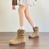 Innere Aufpolsterung kurze Stiefel Kinder Herbst Neu Maillard Stapelstiefel Mittelschaft Martin Stiefel