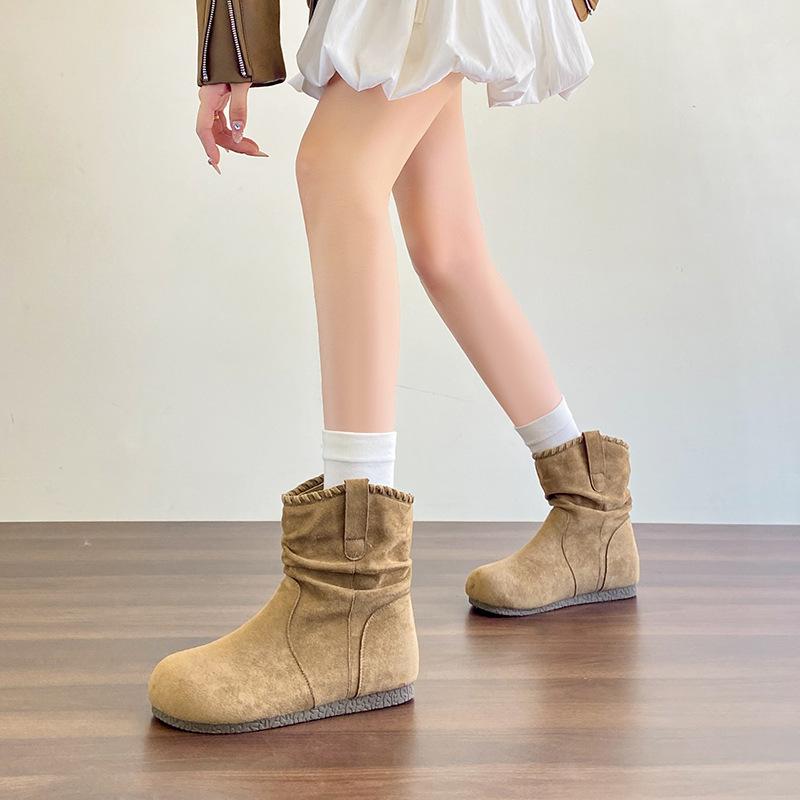 Innere Aufpolsterung kurze Stiefel Kinder Herbst Neu Maillard Stapelstiefel Mittelschaft Martin Stiefel