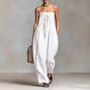 Solid Women Jumpsuits For Spring Summer Sleeveless Slash Neck Loose Fashion Streetwear Overalls Wide Leg Pants Trousers 2026