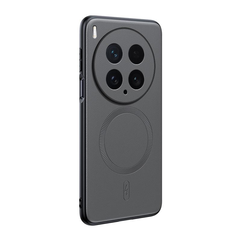 Vivox200/iQOO15/iQOO Z10 Leather Magnetic Drop-Proof Phone Case - Simple, Plain Design