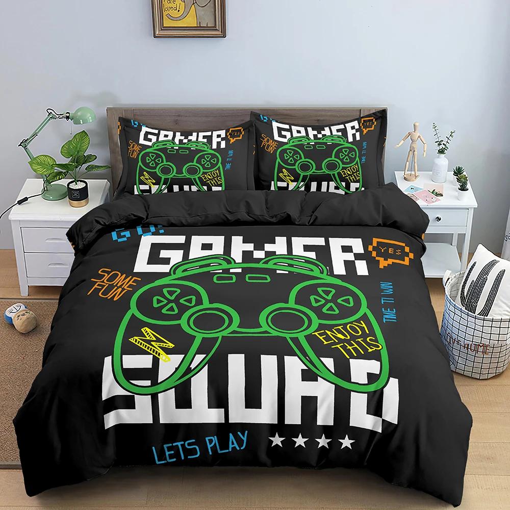 3D Gamepad Printed Bedding Set Gaming Theme Duvet Cover Microfiber Fabric Quilt Cover Queen King Size Polyester Comforter Cover