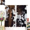 Cow Print Blackout Curtain,Brown White Cowhide Animal Fur Western Rustic Farmhouse Style Window Treatments Rod Pocket Curtain for Bedroom Living Room