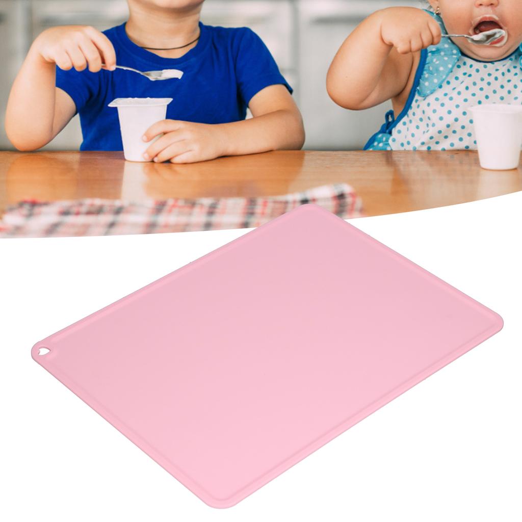 Silicone Placemat Waterpoof NonSlip Table Mat Heat Insulation Pad for Primary School Students 41x31x1cm(Dark Pink )