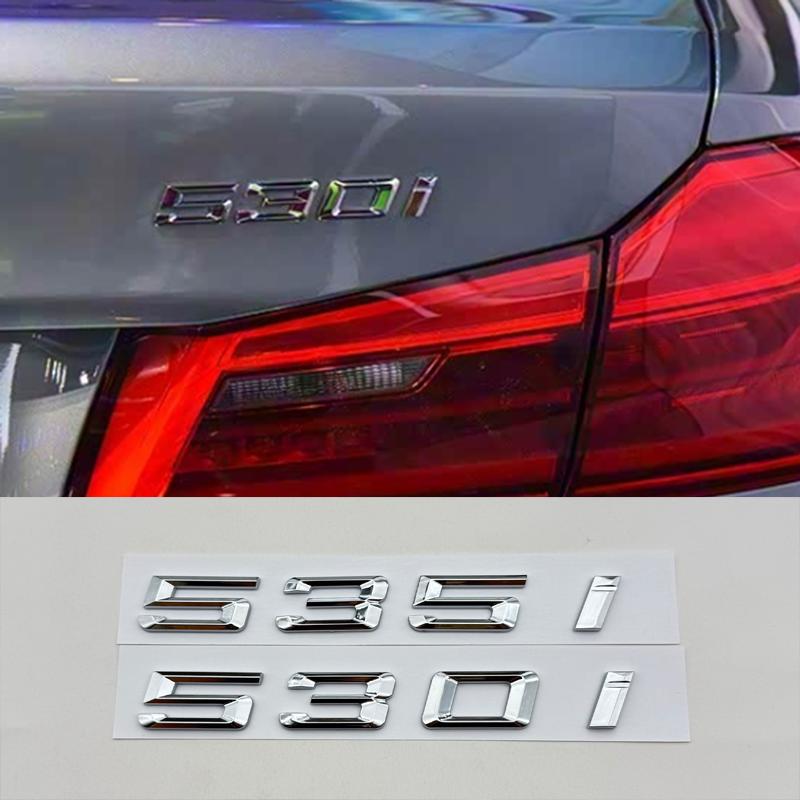 3D ABS Car Letters Logo 520i 528i 530i 535i  Badge Sticker Rear Trunk Emblem For BMW 5 Series 530i 520i Tail Marking Accessories