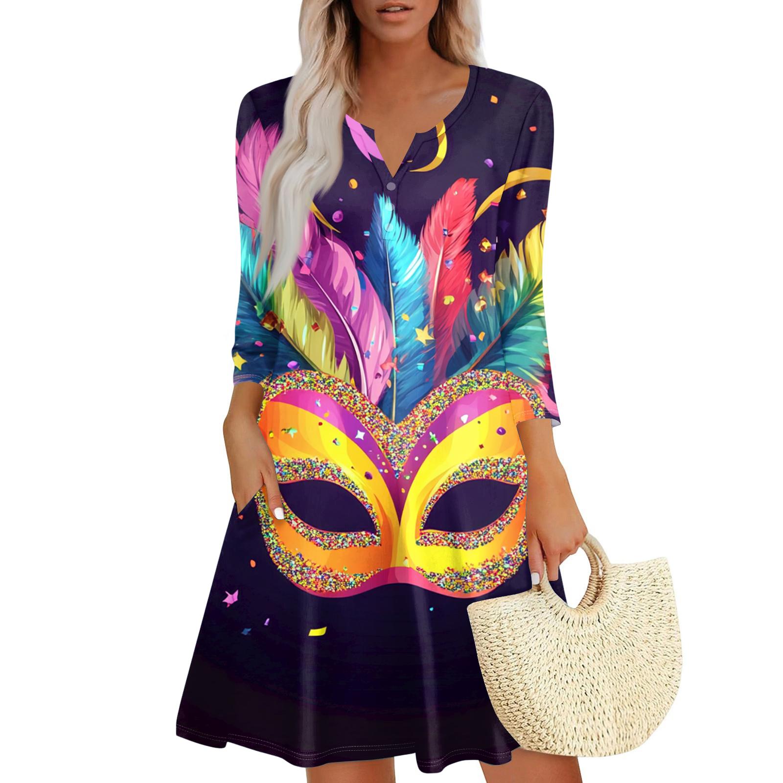 

Женское платье свободного кроя с V-образным вырезом и рукавом три четверти с карманами L чёрный