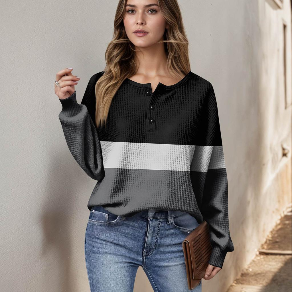 Dámské ležérní košile s dlouhým rukávem, topy na knoflíky s výstřihem do V, volný úplet, podzimní oblíbené pro ženy