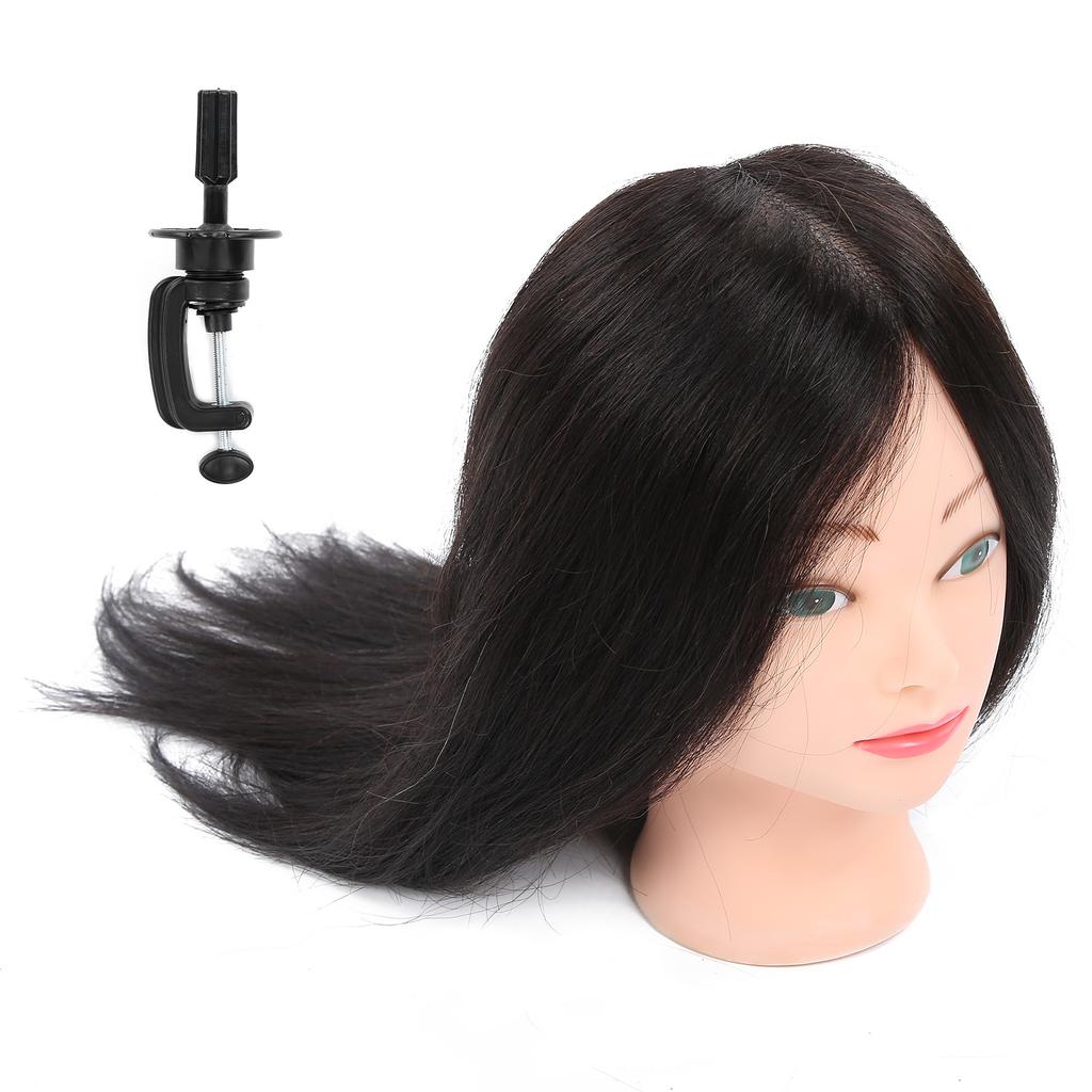 Echthaar-Mannequin-Kopf, Übungs-Friseur-Trainingskopf, Manikin-Kosmetik-Puppe