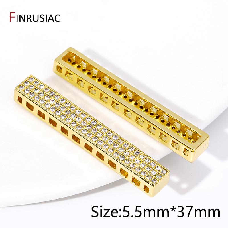 

DIY Needlework Jewelry Components 18K Gold Plated Multiple Rows Brass Separator Spacer Bars For Jewelry Making Accessories 1 piece