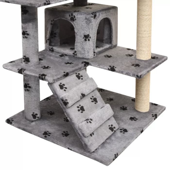 Arbre à chat - vidaXL - 125 cm - Griffoir Sisal - Couleur Gris - Pour Chats Moyens