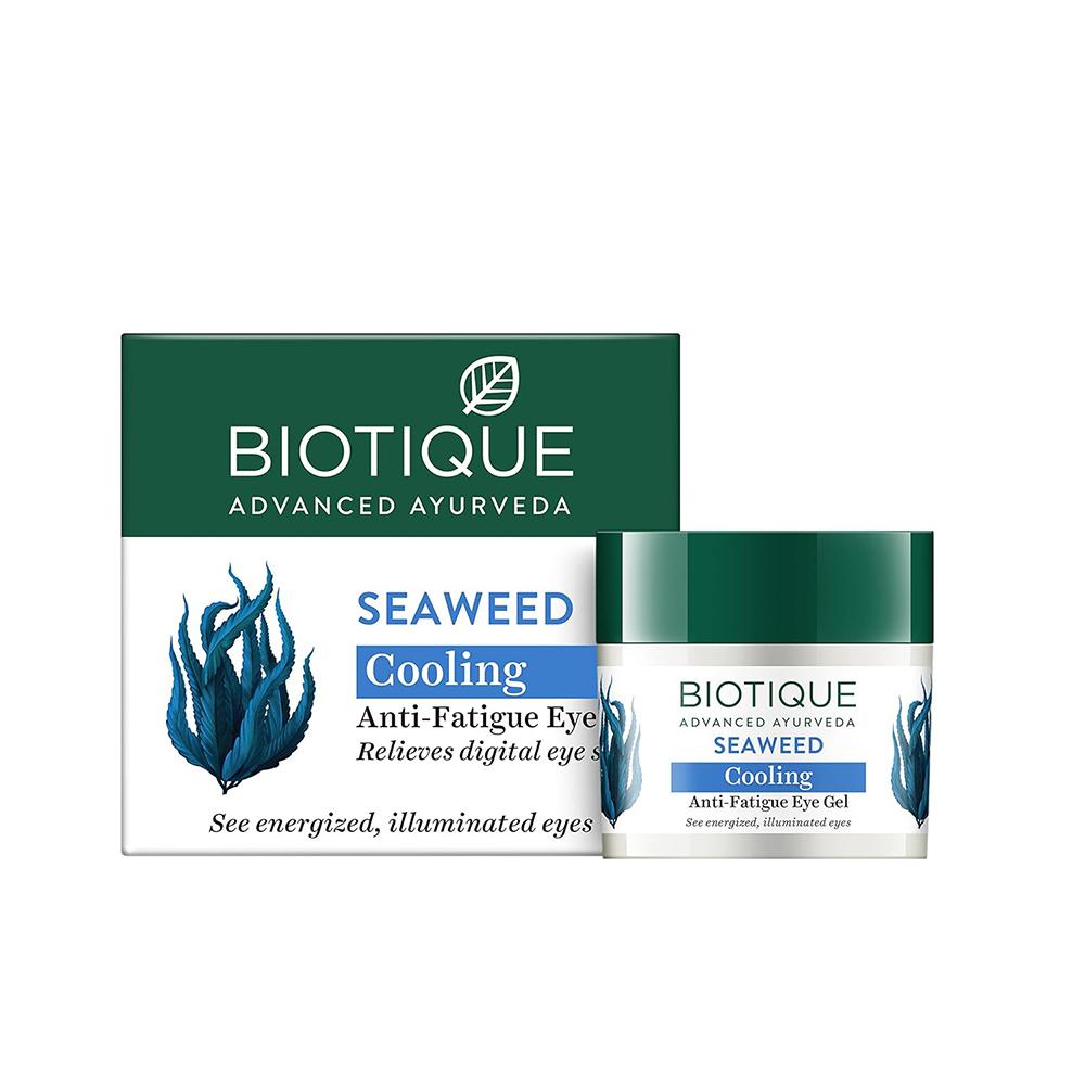 Biotique Bio Seaweed Anti Fatigue Eye Gel 15g – Reduces Dark Circles & Puffiness, Natural Nutmeg & Honey, Vegan Skincare