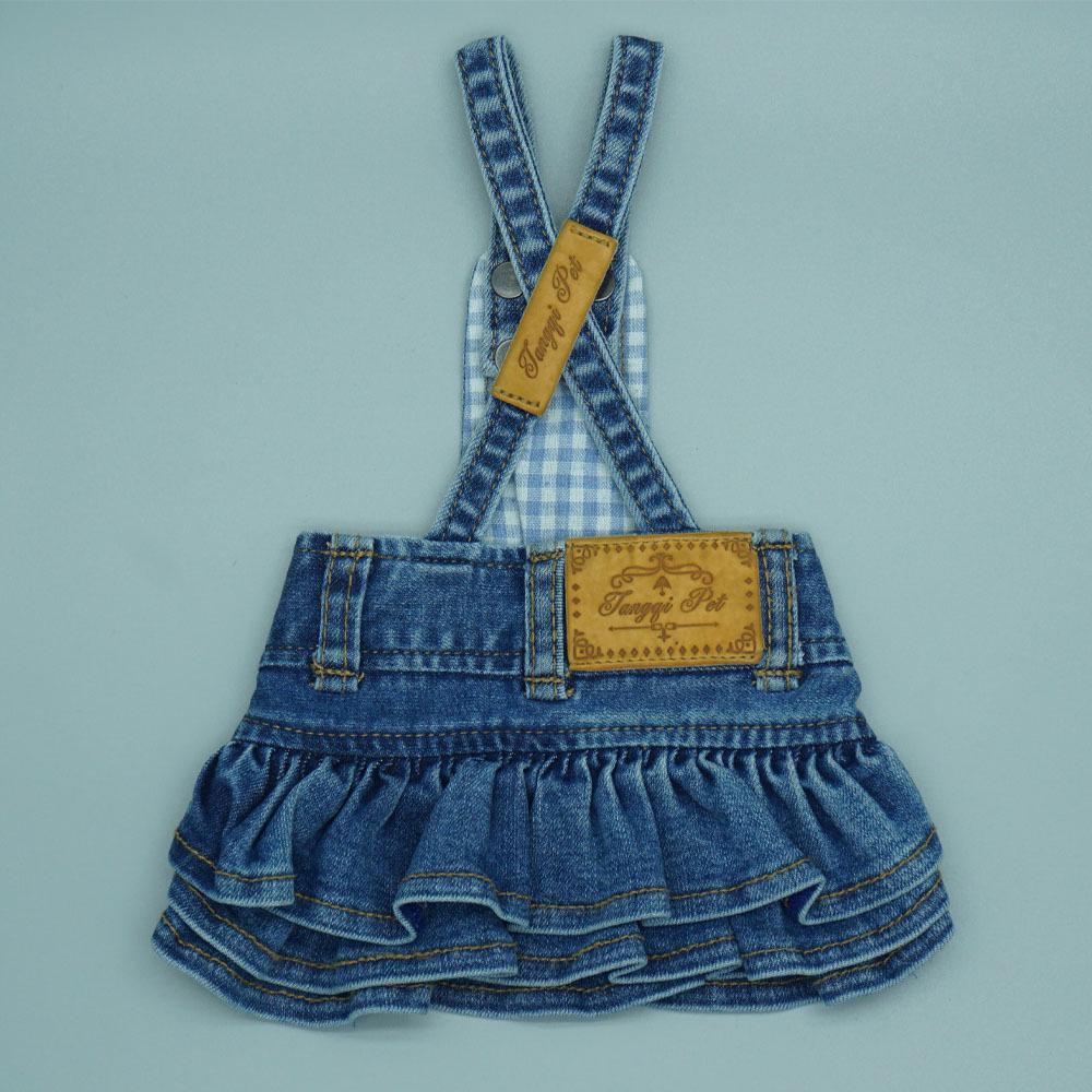 

Japanese Fashion Pet Overalls: Classic Denim Skirt for Cats and Dogs 2XL светло-синий