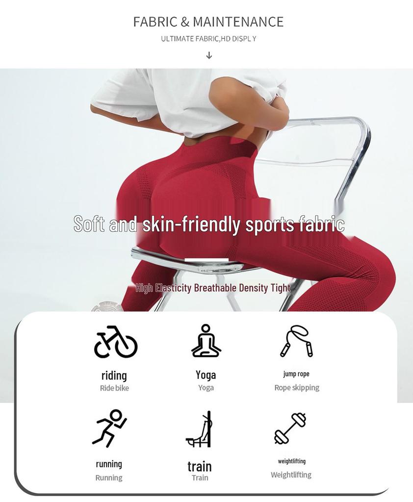 European & American High-Waist Seamless Yoga Pants - Hip-Lifting Peach Leggings for Women