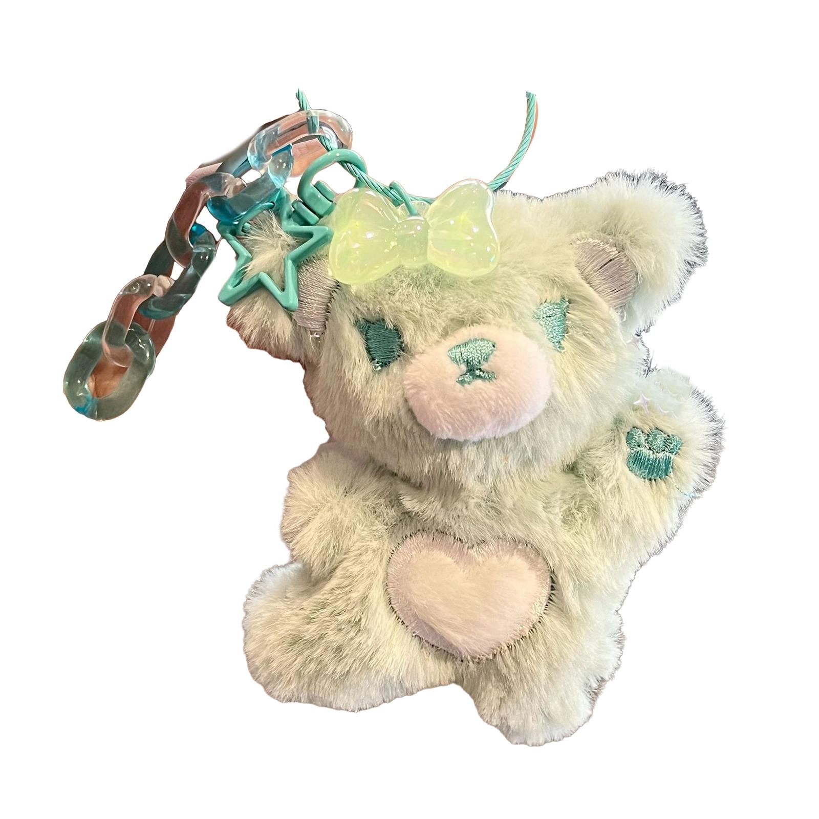 

Stylish Five pointed Star Keyring Versatile Plush Bear Keychain Mini Toy Bears Keyrings Soft Stuffed Animal Pendants зелёный