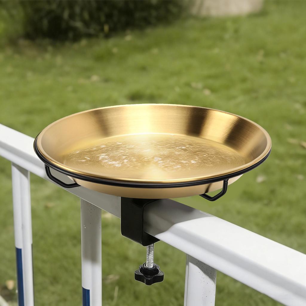 Outside Birdbaths Bowl Metal Detachable Bird Water Spa Bowl for Outdoor Garden Yard Patio Lawn