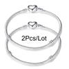 2 Stück/Los Sonderangebot 3mm Silberfarbene Schlangenkette Charm-Armband Für Damen Herren Passend für DIY-Armbänder Schmuck Geschenk