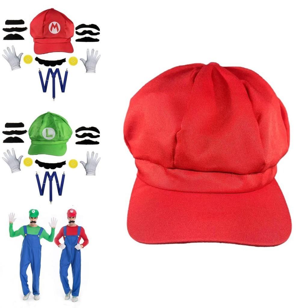 Sombrero de Sol Octogonal Oficial de Personaje Mario para Adulto, Gorra de Béisbol y Set de Accesorios