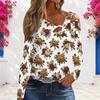 Women Plus Size White Asymmetric Cutout Neck Cold Shoulder Long Sleeve Floral Printed Top