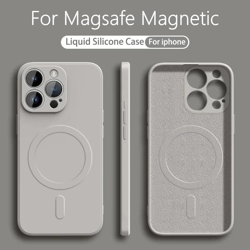 Per Custodia di Ricarica Wireless Magnetica Magsafe Per iPhone Air 17 16 Pro Max 16E 15 Plus 16Pro Cover Posteriore Morbida in TPU Silicone Liquido
